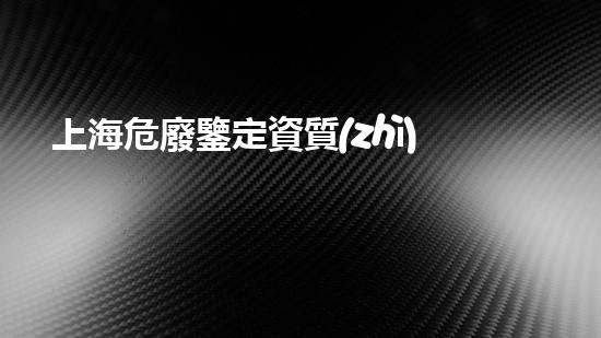 上海危廢鑒定資質(zhì)單位名單危險(xiǎn)廢棄物處理技術(shù)的最新進(jìn)展：如何應(yīng)對(duì)新挑戰(zhàn)和機(jī)遇？